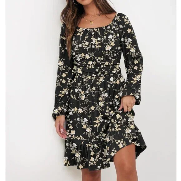 NWT Anrabess Ruched bust Smoked waist Floral Mini Dress Small - Picture 5 of 10